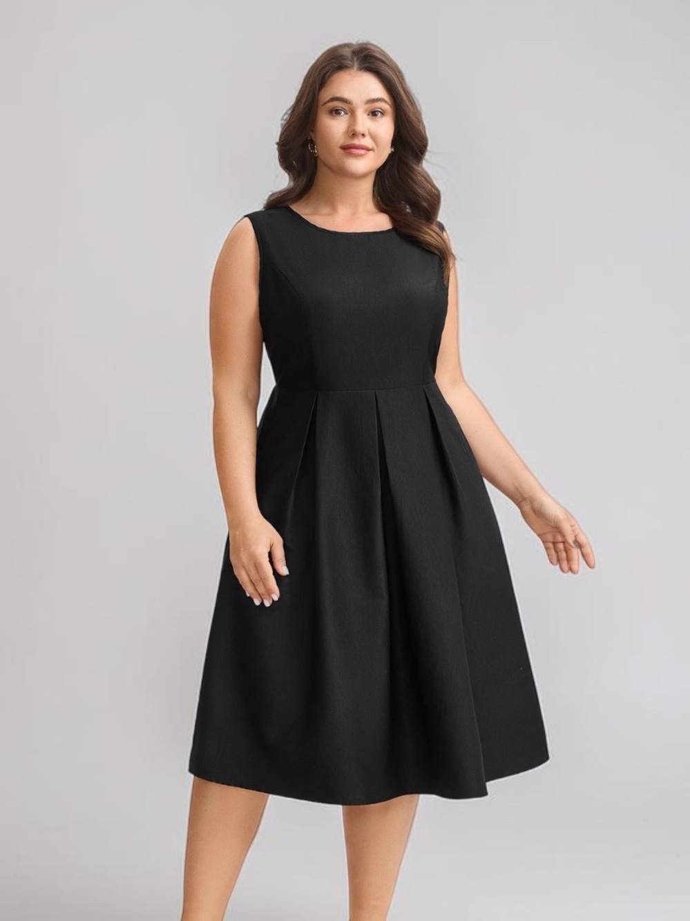 BloomChic Elegant Black Sleeveless Fit-and-Flare Dress 22/24